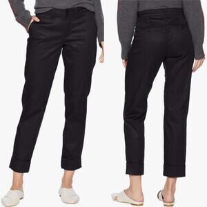 NYDJ Women's Skinny Chino Ankle Pant with Clean Cuff Black Size 2 Office Coastal